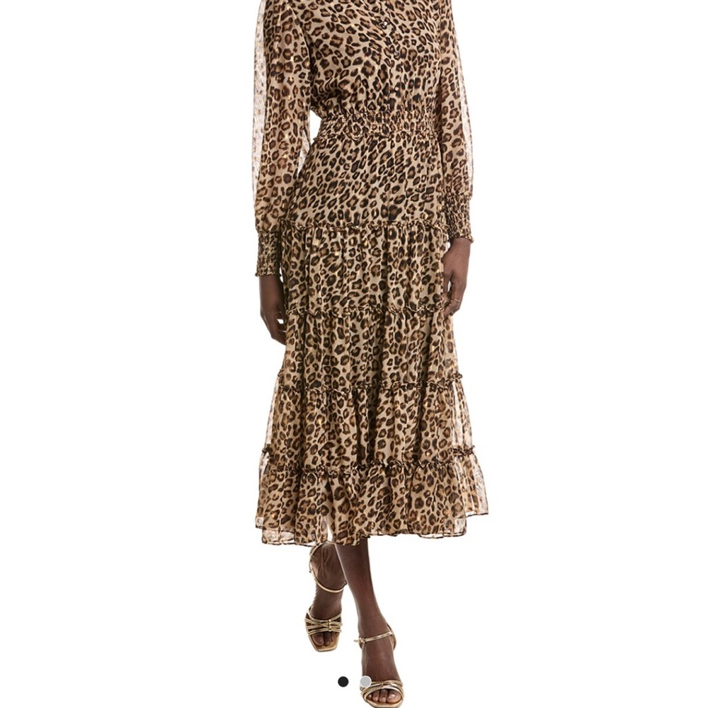 Tahari Animal Print Long Sleeve Dress